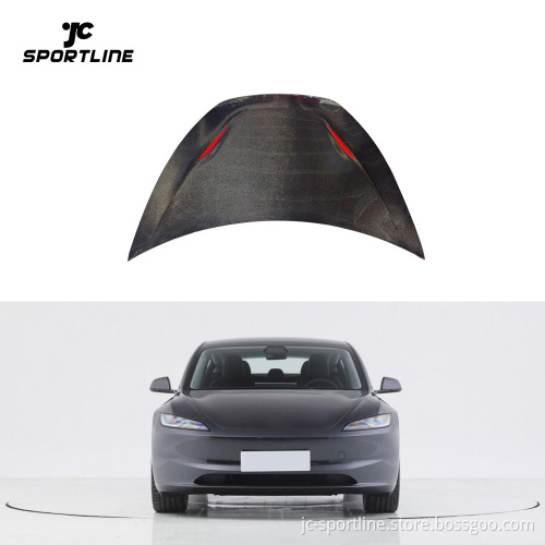 JCSPORTLINE Carbon Fiber Engine Hood Bonnets for Tesla Model 3 - 2023
